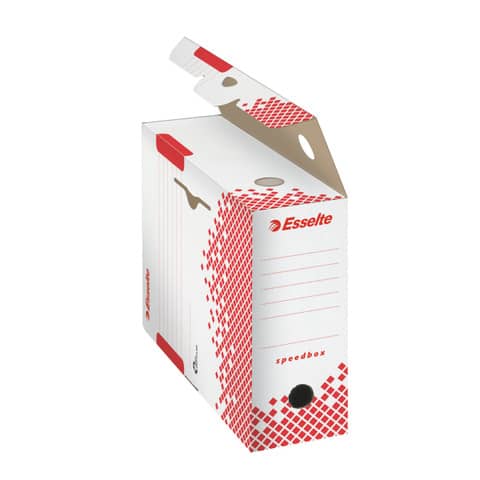 Scatola archivio Esselte SPEEDBOX dorso 10 cm bianco/rosso 10x25x35 cm 623908